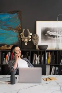 A Man Talking on a Smartphone